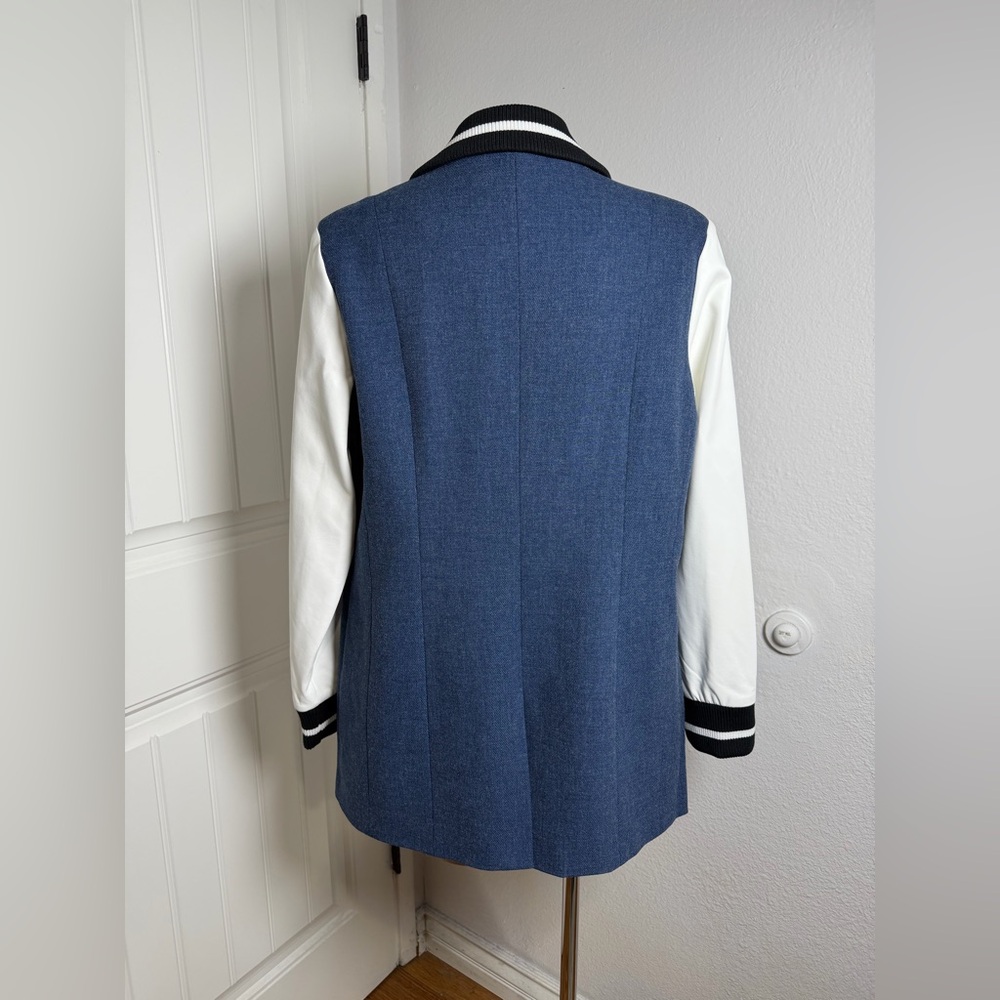 DOLCE CABO Tailored Two-Tone Blazer Jacket - Blue with White Sleeves M - Picture 5 of 10
